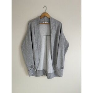 Ecothreads Ladies Organic Cotton Fleece Athleisure Cardigan Large Oversized Grey